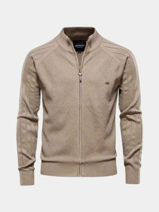 Jacquard™ | Strikcardigan med Lynlås